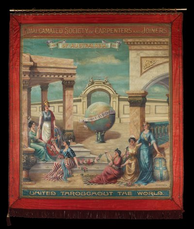 Banier van de Vereniging van Timmerlieden en Schrijnwerkers door W.G. Dunstan